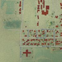 Second close-up of the map of Ridgway, Illinois print showing more streets and buildings