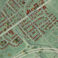 Second close-up of the map of Ridley Park, Pennsylvania print showing more streets and buildings