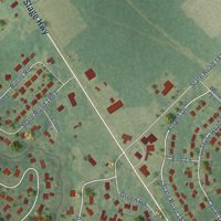 Second close-up of the map of Riegelwood, North Carolina print showing more streets and buildings
