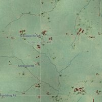 Second close-up of the map of Rietbrock, Wisconsin print showing more streets and buildings