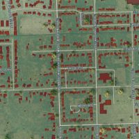 Second close-up of the map of Rigby, Idaho print showing more streets and buildings