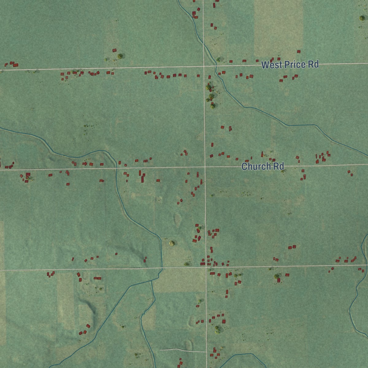 Second close-up of the map of Riley, Clinton County, Michigan print showing more streets and buildings