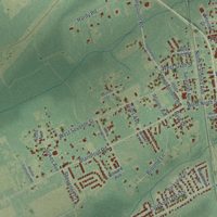 Second close-up of the map of Rincon, Georgia print showing more streets and buildings