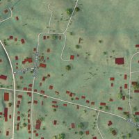 Second close-up of the map of Riner, Virginia print showing more streets and buildings