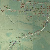 Second close-up of the map of Ringgold, Louisiana print showing more streets and buildings