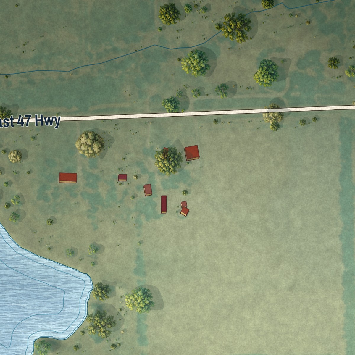 Second close-up of the map of Ringo, Kansas print showing more streets and buildings