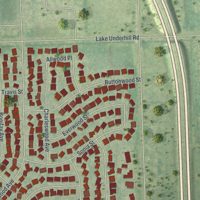 Second close-up of the map of Rio Pinar, Florida print showing more streets and buildings