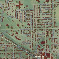 Second close-up of the map of Ripon, Wisconsin print showing more streets and buildings