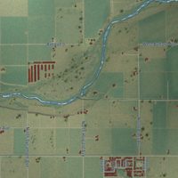 Second close-up of the map of Ripperdan, California print showing more streets and buildings