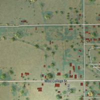 Second close-up of the map of Rising Star, Texas print showing more streets and buildings