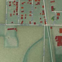 Second close-up of the map of Risingsun, Ohio print showing more streets and buildings