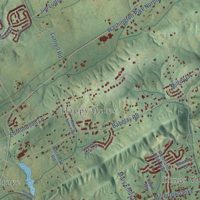 Second close-up of the map of Ritta, Tennessee print showing more streets and buildings
