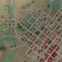 Second close-up of the map of Ritzville, Washington print showing more streets and buildings