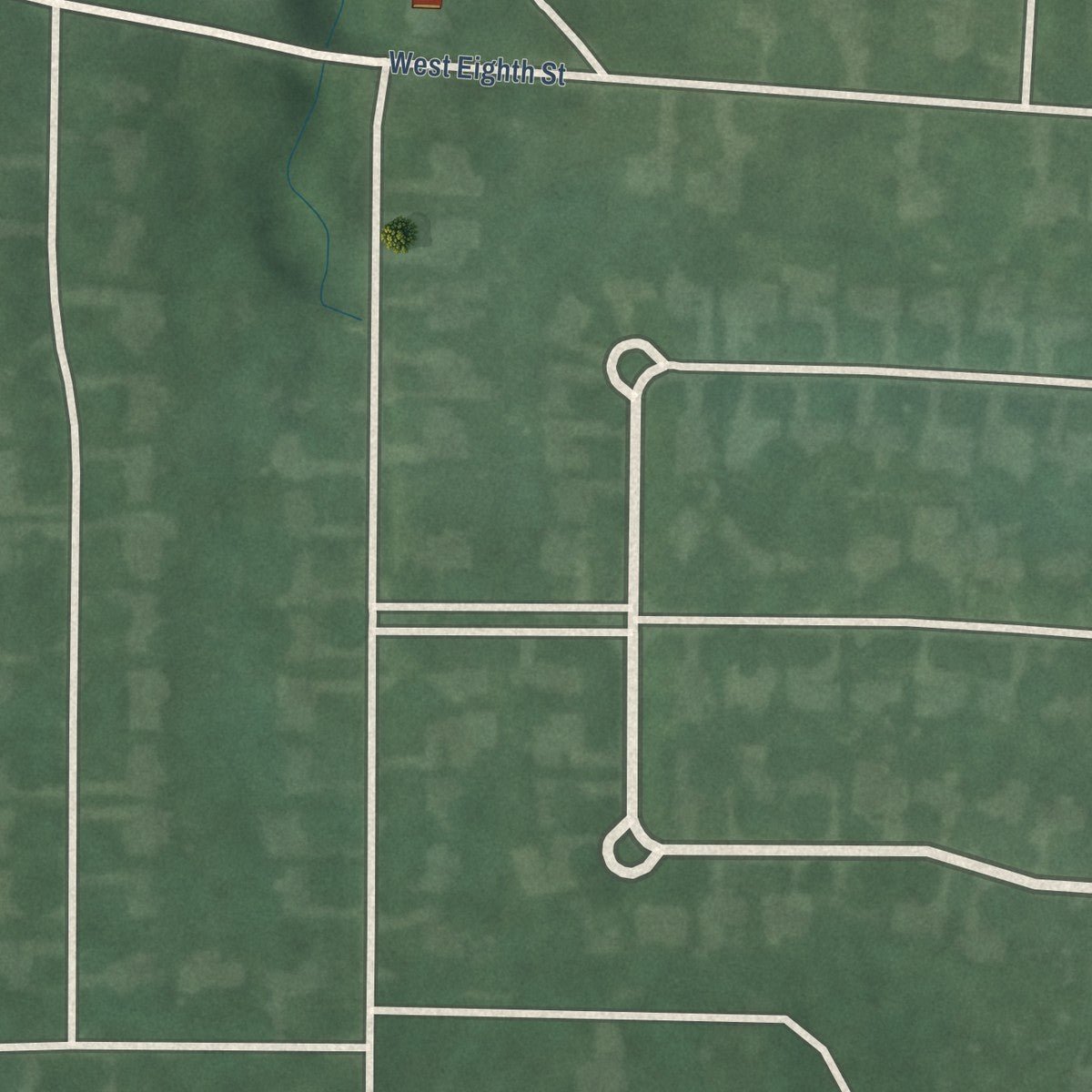 Second close-up of the map of River Forest, Indiana print showing more streets and buildings