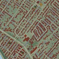Second close-up of the map of River Ridge, Louisiana print showing more streets and buildings