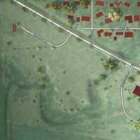 Second close-up of the map of Riverdale, Nebraska print showing more streets and buildings