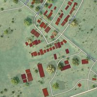 Second close-up of the map of Riverdale, North Dakota print showing more streets and buildings
