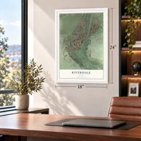 Riverdale, Utah map, 18 x 24 inch print in a white frame in a home office