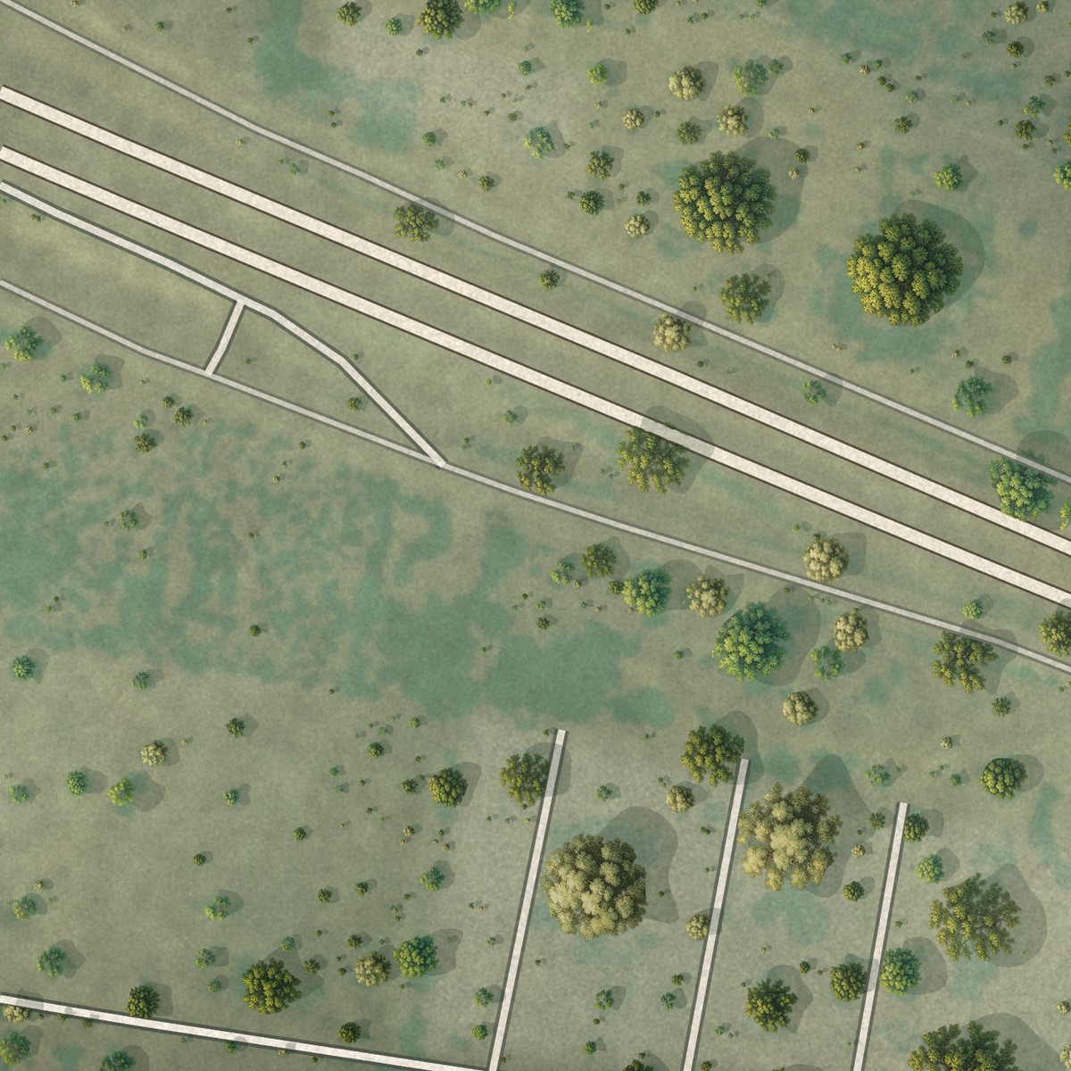 Second close-up of the map of Rivereno, Texas print showing more streets and buildings