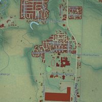 Second close-up of the map of Riverside, Linn County, Oregon print showing more streets and buildings