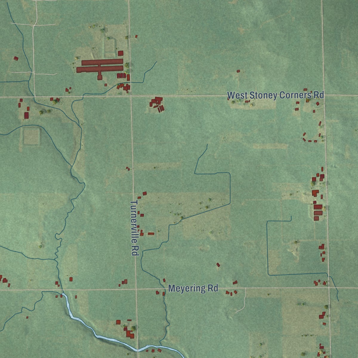 Second close-up of the map of Riverside, Michigan print showing more streets and buildings