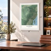 Riverside, Minnesota map, 18 x 24 inch print in a white frame in a home office