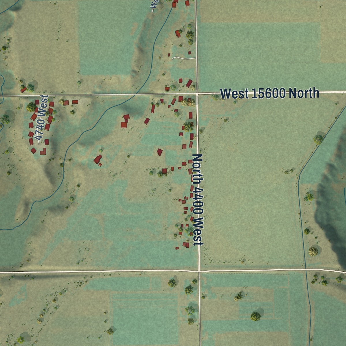Second close-up of the map of Riverside, Utah print showing more streets and buildings