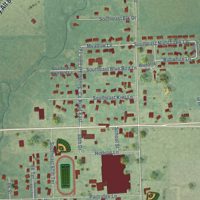 Second close-up of the map of Riverton, Kansas print showing more streets and buildings