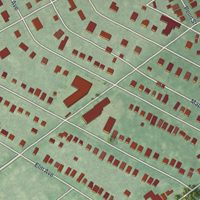 Second close-up of the map of Riverton, New Jersey print showing more streets and buildings