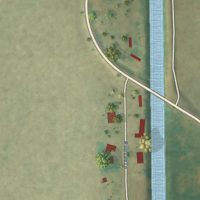 Second close-up of the map of Rivervale, Arkansas print showing more streets and buildings
