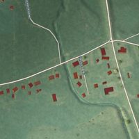 Second close-up of the map of Riverview, Alabama print showing more streets and buildings