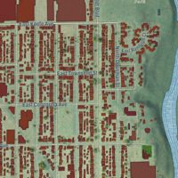 Second close-up of the map of Riverwest, Wisconsin print showing more streets and buildings