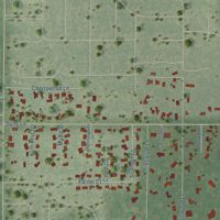 Second close-up of the map of Riverwoods, Illinois print showing more streets and buildings