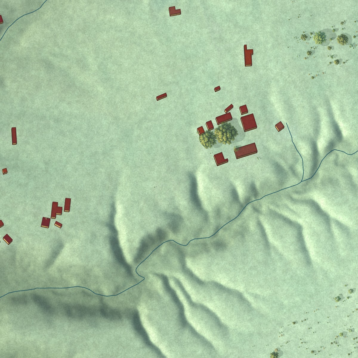 Second close-up of the map of Roachester, Ohio print showing more streets and buildings