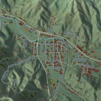 Second close-up of the map of Roan Mountain, Tennessee print showing more streets and buildings