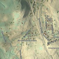 Second close-up of the map of Roaring Brook, Pennsylvania print showing more streets and buildings