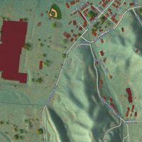 Second close-up of the map of Robbinsville, North Carolina print showing more streets and buildings