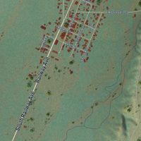 Second close-up of the map of Roberts, Montana print showing more streets and buildings