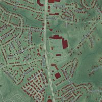 Second close-up of the map of Robertsville, New Jersey print showing more streets and buildings