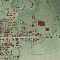 Second close-up of the map of Robinson, Illinois print showing more streets and buildings