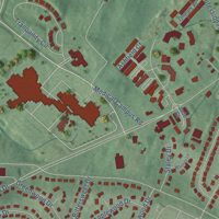 Second close-up of the map of Robinwood, Maryland print showing more streets and buildings