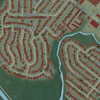 Second close-up of the map of Rochelle Park, New Jersey print showing more streets and buildings
