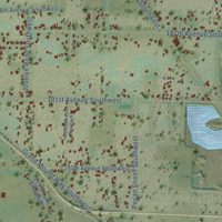 Second close-up of the map of Rochester, Washington print showing more streets and buildings