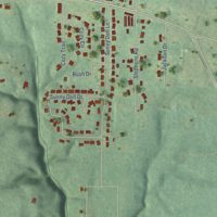Second close-up of the map of Rock Creek, Alabama print showing more streets and buildings