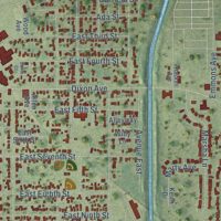 Second close-up of the map of Rock Falls, Illinois print showing more streets and buildings