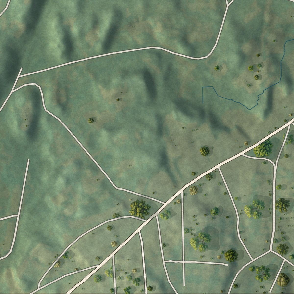 Second close-up of the map of Rock Ridge, Connecticut print showing more streets and buildings