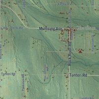 Second close-up of the map of Rock River, Michigan print showing more streets and buildings