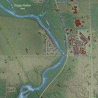Second close-up of the map of Rock, Rock County, Wisconsin print showing more streets and buildings