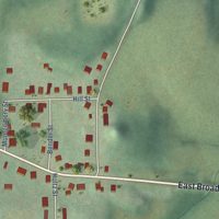 Second close-up of the map of Rock Springs, Wisconsin print showing more streets and buildings