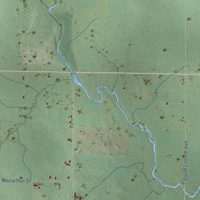 Second close-up of the map of Rock, Wood County, Wisconsin print showing more streets and buildings